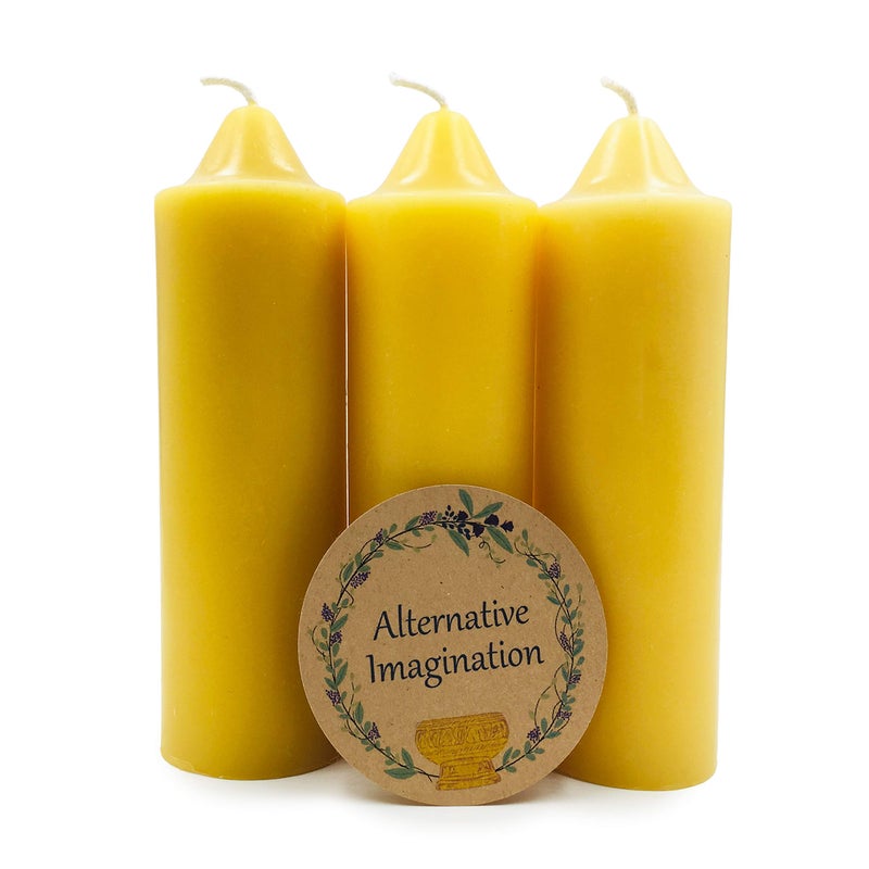 Alternative Imagination 3 Pack Emergency Candles Made from Pure Beeswax. Slow Burn time for Hurricanes, Power outages, and More. - Image 1